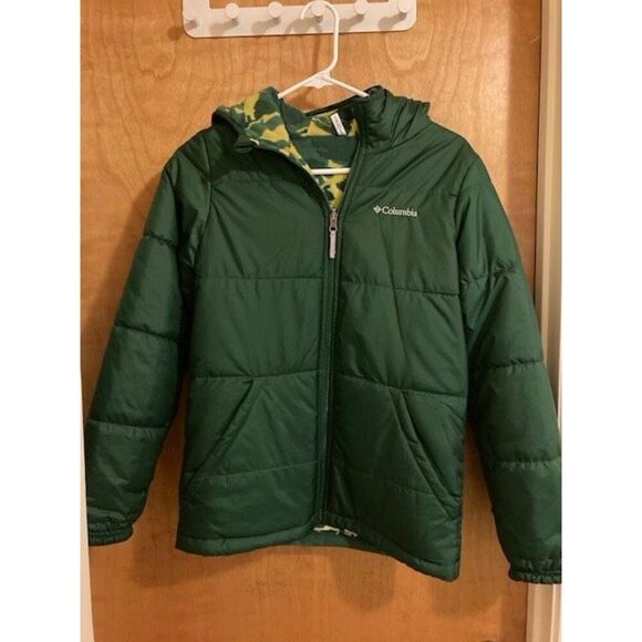 Columbia Other - Columbia Youth Reversible Jacket Fleece Bubble Green & Yellow Size L (14/16)